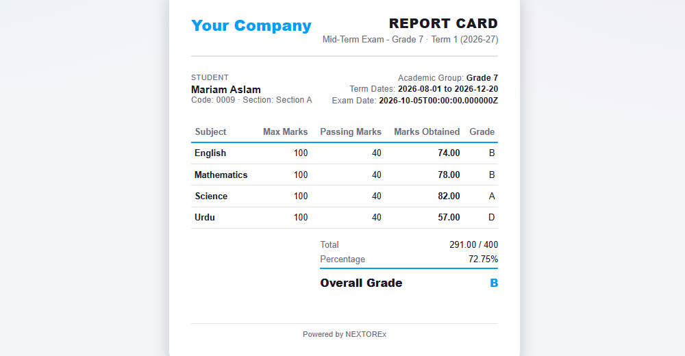 A report card
